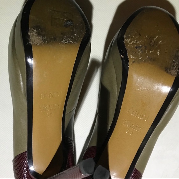 Fendi color block  Nappa  Leather platform heels - Picture 7 of 8